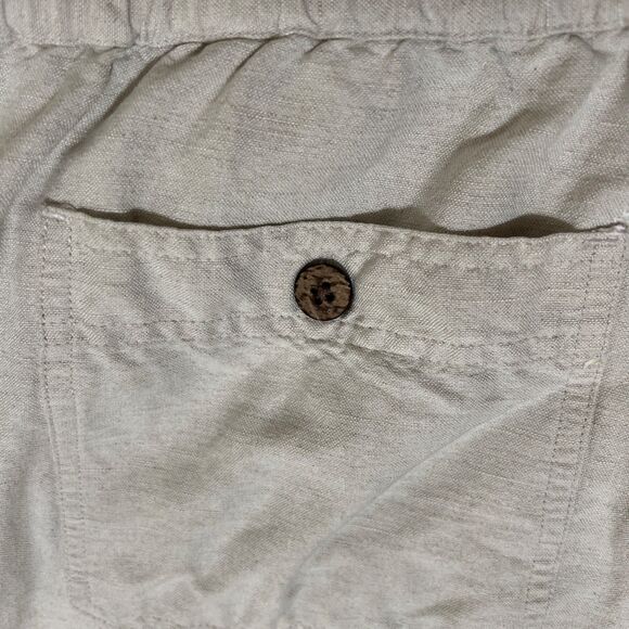 Cubavera Pants Linen Rayon Men's XL (40-42 X 32) Beige Off White Elastic Waist - Picture 10 of 11